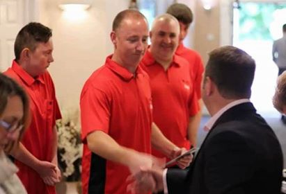 Metting Gary Plummer, owner or Target Darts